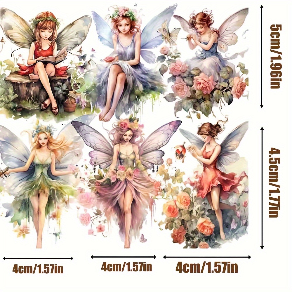 30 Fantasy Flower Fairy PET Stickers Journal Card Diary Diy