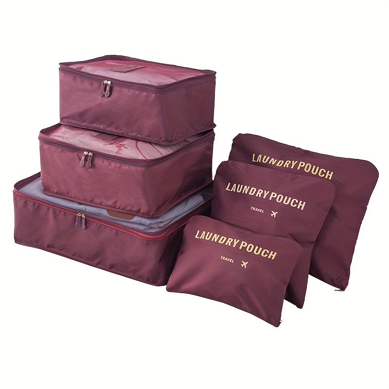 6pc Travel Storage Bag Luggage Bag Clothing Underwear Socks Shoes Packing  Cubes