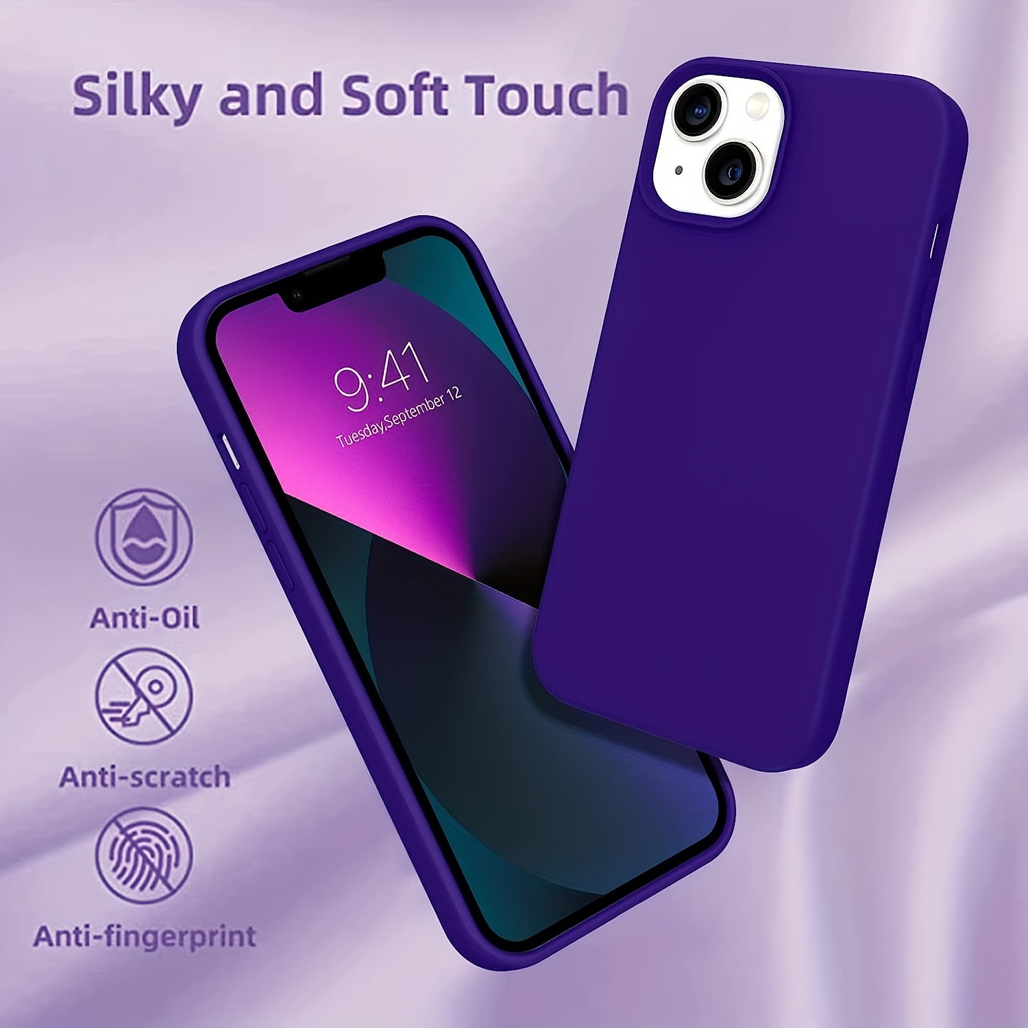 Surphy - Carcasa de silicona compatible con iPhone SE 2020, iPhone 8,  iPhone 7, funda de silicona líquida (con forro de microfibra) para iPhone  7