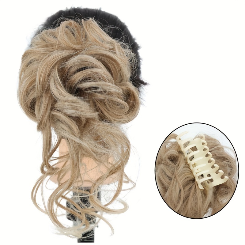 8 Inch Artificial Fluffy Curls, Hair Clips Hair Buns, Hair Bun With Wig, Adds Volume, Convenient And , Suitable For Any Woman