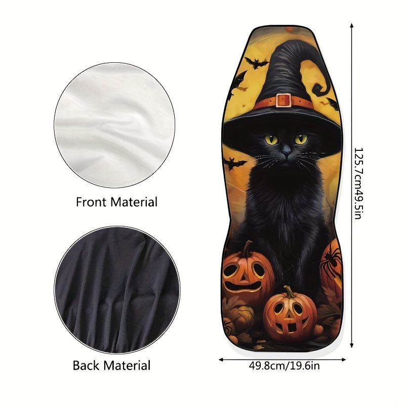 Halloween Pumpkin Print Car Seat Covers, Universal Fit Car Seat Covers For Front  Seats Only, Automotive Bucket Seat Cushion Pad - Temu