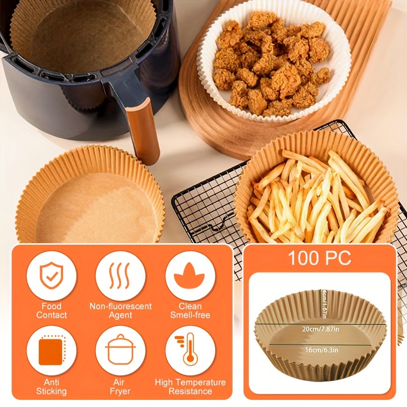 Kitchen Air Fryer Paper, Bake Oil-absorbing Papers Air Fryer Accessories,  Disposable Barbecue Plate Oven Baking Paper Steamer Mat, Kitchen Utensils -  Temu Belgium