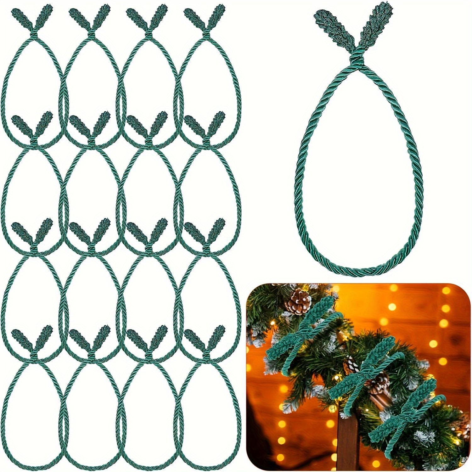 1pc/16feet Christmas Garland Christmas Tree Bead Decor Bead Garland Twist  Bead String For Christmas Tree Decoration, Rustic Crystal Garland Ornaments