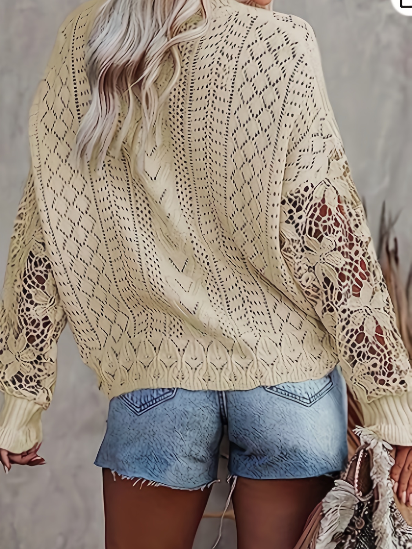 Cream lace sale sweater