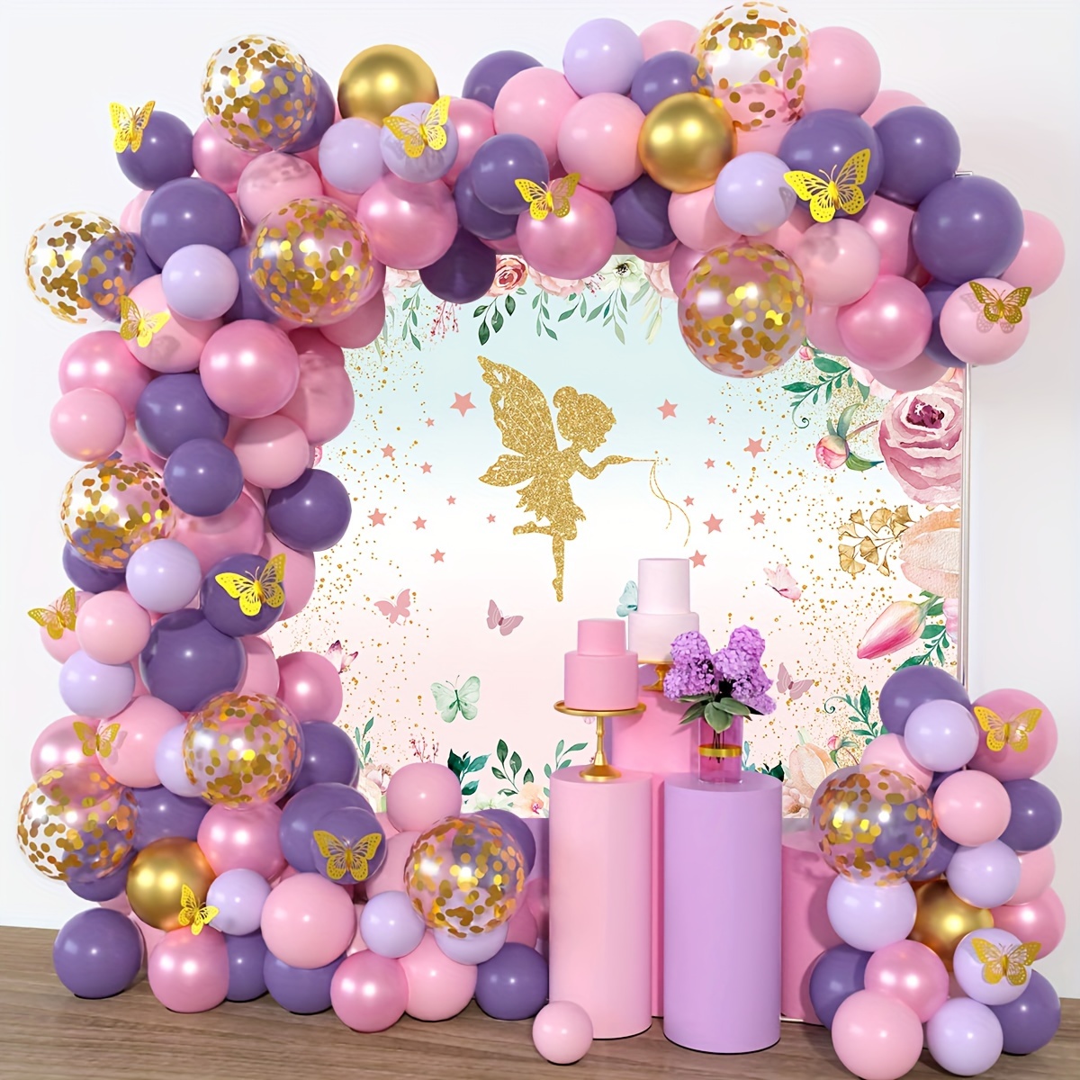 Floral Fairy Backdrop Spring Golden Flower Princess - Temu