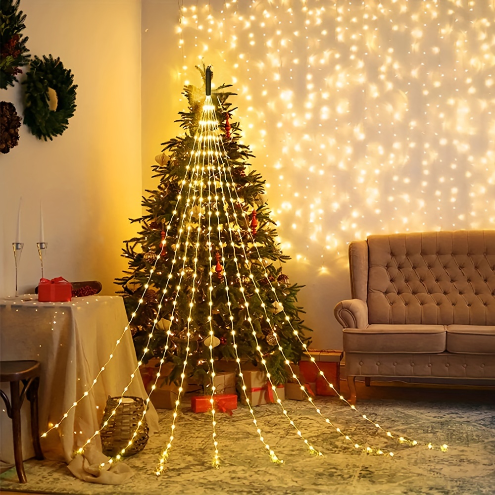 Guirlande LED cascade RVB IC connectée 1,8m pour sapin de Noël, Guirlandes  lumineuses