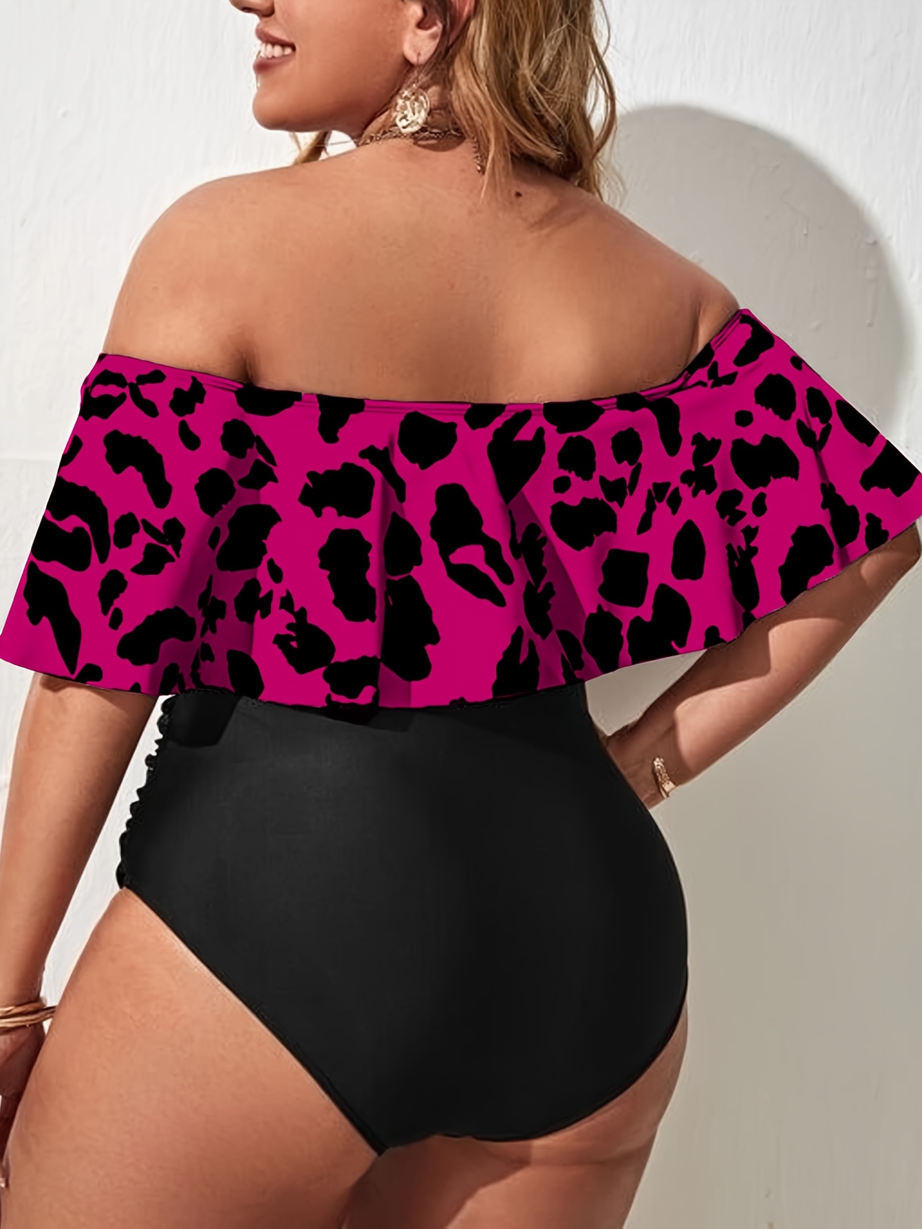 Off shoulder clearance tankini plus size