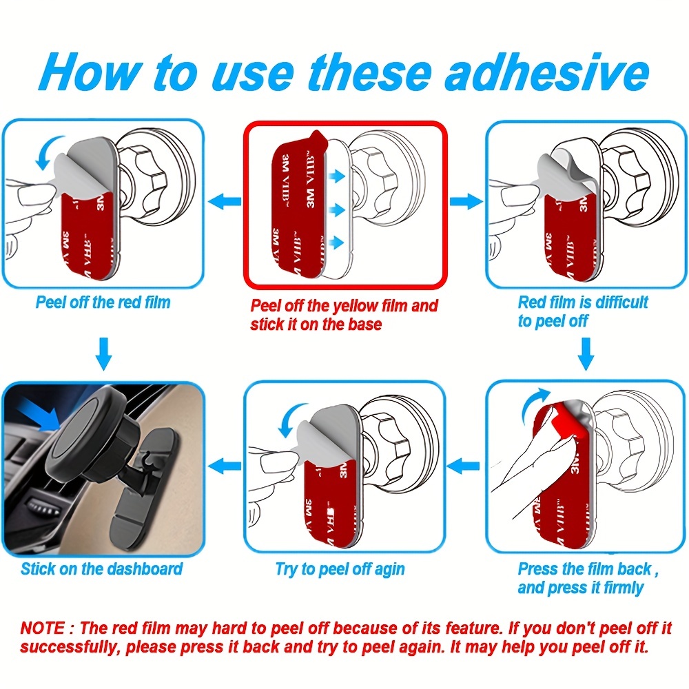 Sticky Adhesive Replacement For Magnetic Dashboard Car Mount - Temu