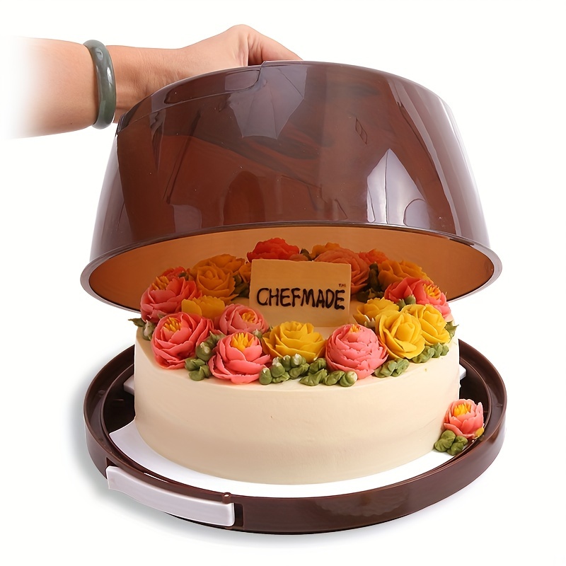 Porta pasteles redondo de plástico con mango de tapa, soporte para tartas,  caja de pan, recipientes para tartas, pan, pastelería, pastelería
