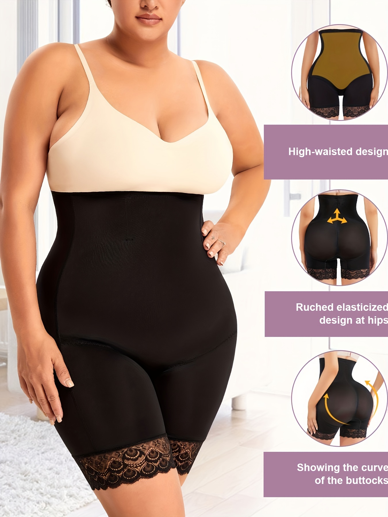 Plus Size Lace Hem Bodyshaper For Women Slimming Waist Trainer