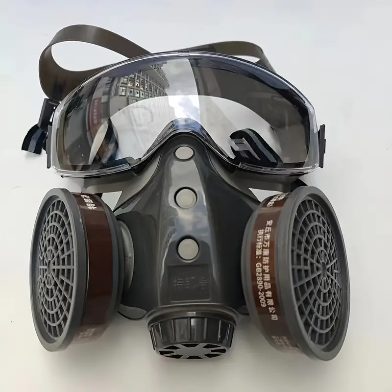 1 Juego De Respirador Reutilizable, Máscara Antitóxica Contra El Polvo,  Pintura En Aerosol, Pulverización De Pesticidas, Renovación De Químicos,  Lijad