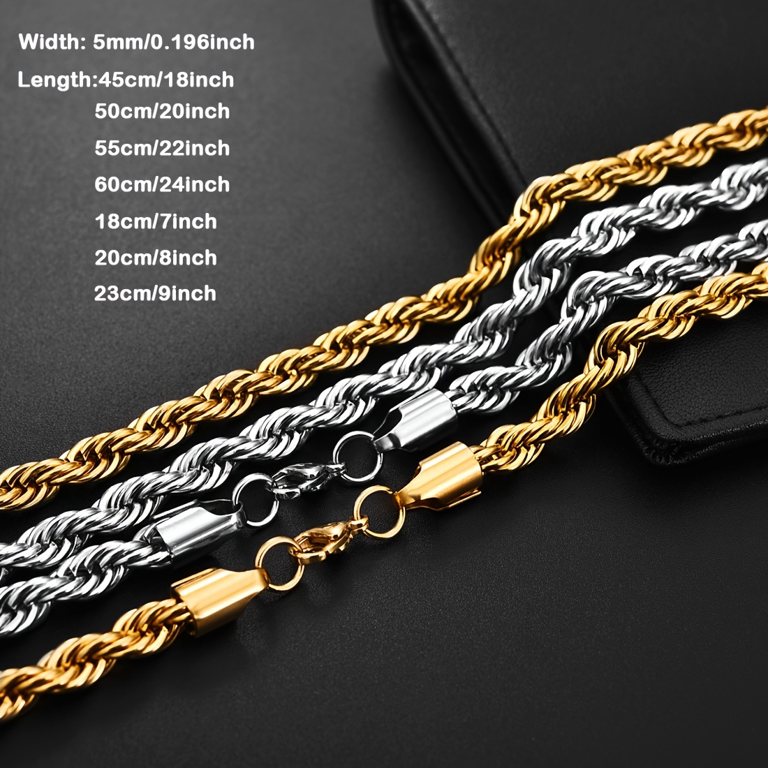 Men's Rope Necklace stainless Steel Twist Necklace Twisted - Temu