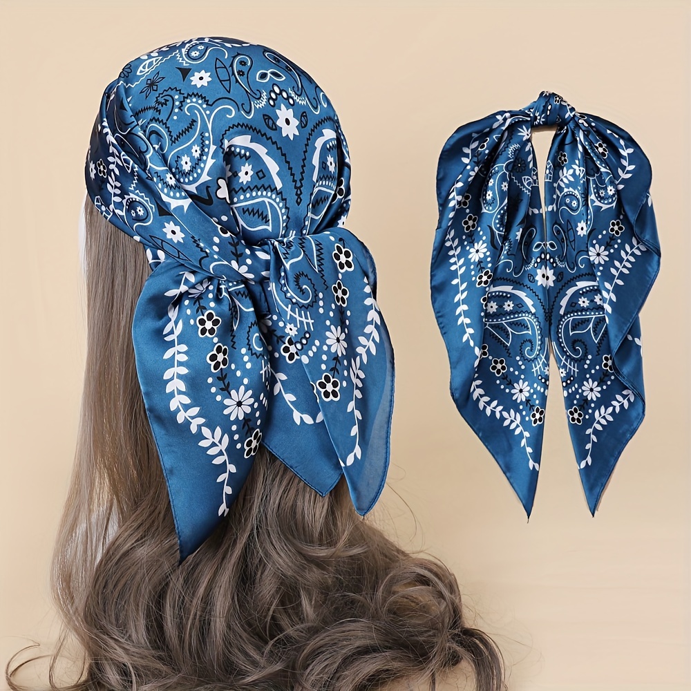 Printed Scarf Head Scarf Bandana Leaf Pattern Women's - Temu