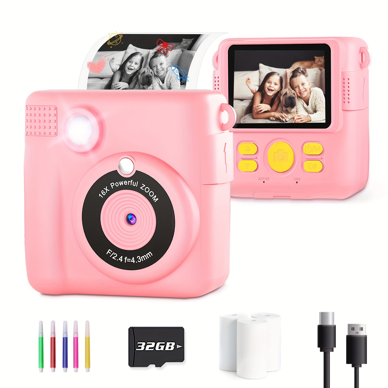 Instant Camera For Kids 1080p Hd Digital Print Camera For - Temu Philippines