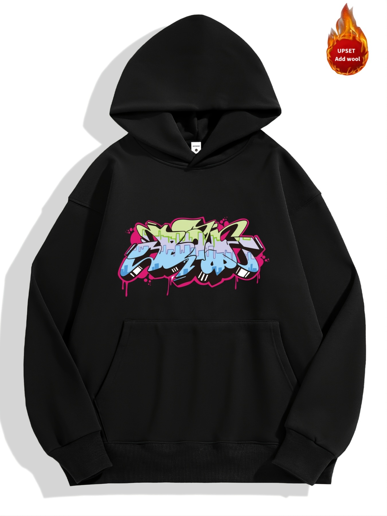 2pcs Men's Casual Warm Sweatsuits, Hoodie With Graphic Print