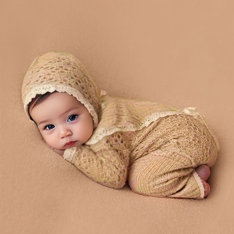  Conjunto de disfraz de bebé hecho a mano, accesorios para  sesión de fotos de bebé, trajes de punto para bebé, trajes de ganchillo  lindos trajes de fotos para recién nacidos, accesorios
