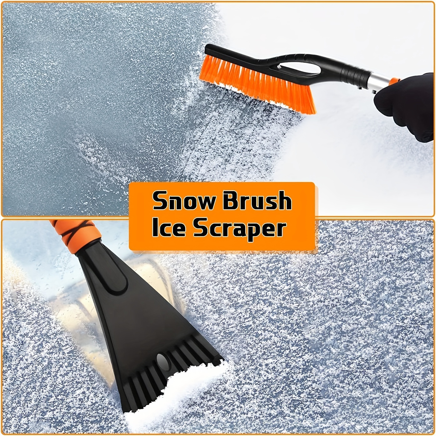  EcoNour 27 Aluminum Snow Brush with Ice Scrapers for