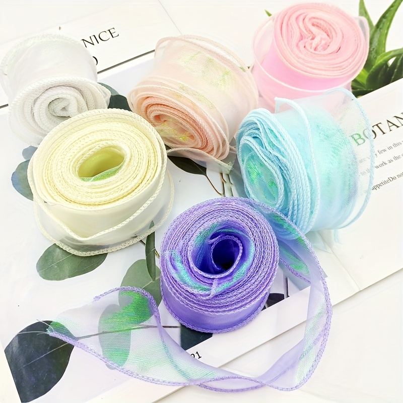 10M ArtificialBead Pearl Ribbon Chiffon Ribbon and Organza Lace Ribbon  Trims for Wedding Flower Christmas Tree Decoration Sewing Craft Packaging