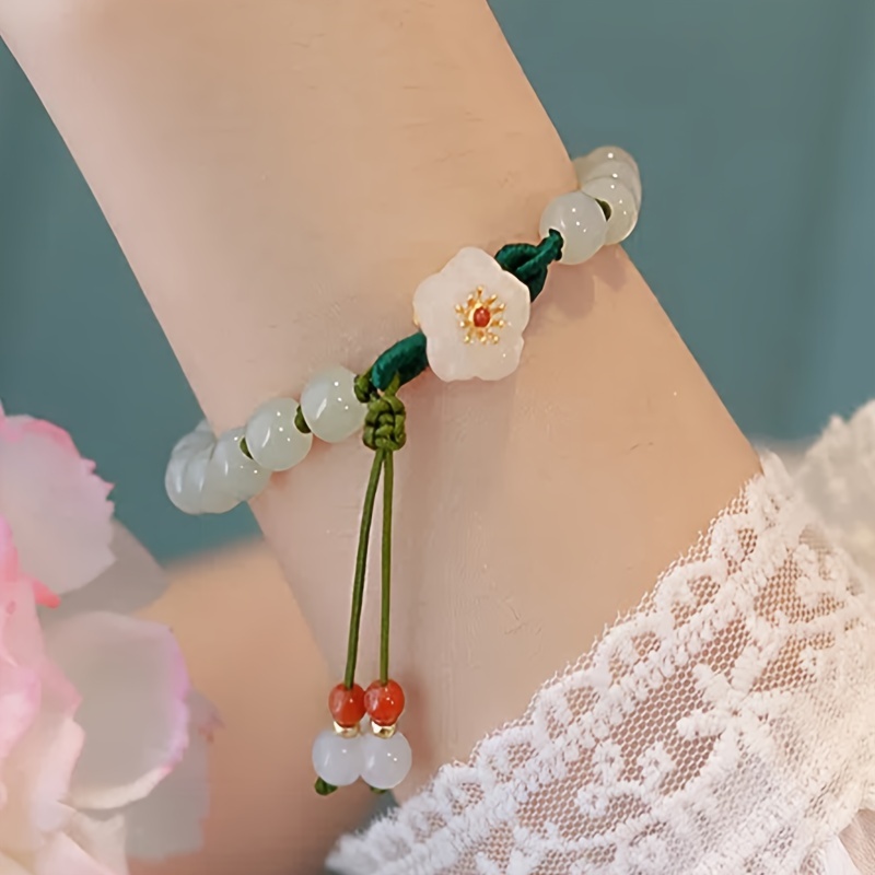 Jade clearance flower bracelet