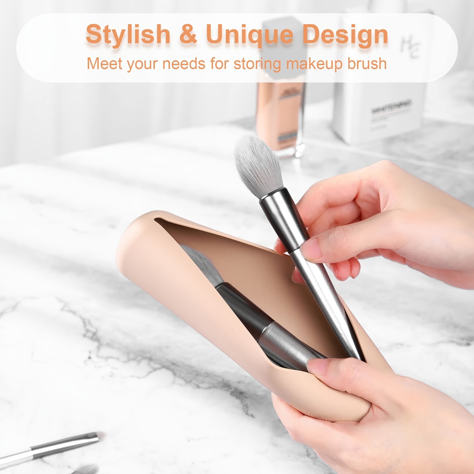 Sleek and Stylish Silicone Travel Makeup Brush Holder – Kind Designs
