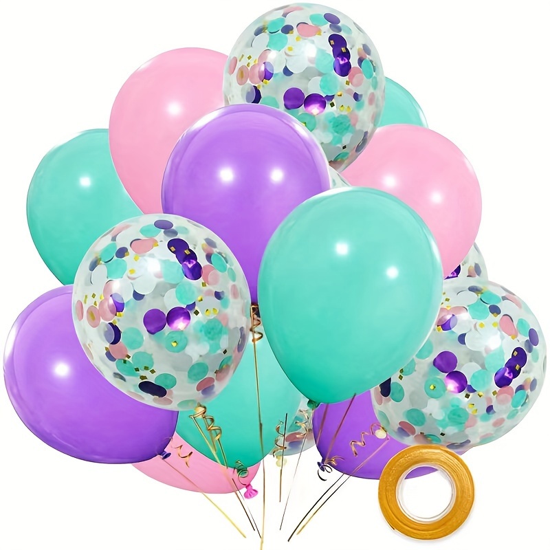 

17 Pcs, Mermaid Color Balloon Set, Birthday Party Decor, Latex Balloons, Celebration Decor, Room Decor, Classroom Decor, Theme Event Decor, Party Decor Supplies