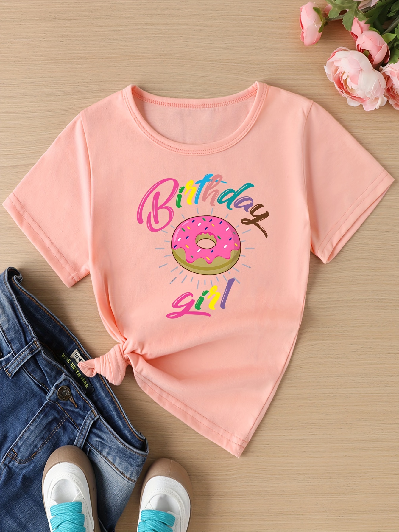 Donut birthday shirt for 2024 girl