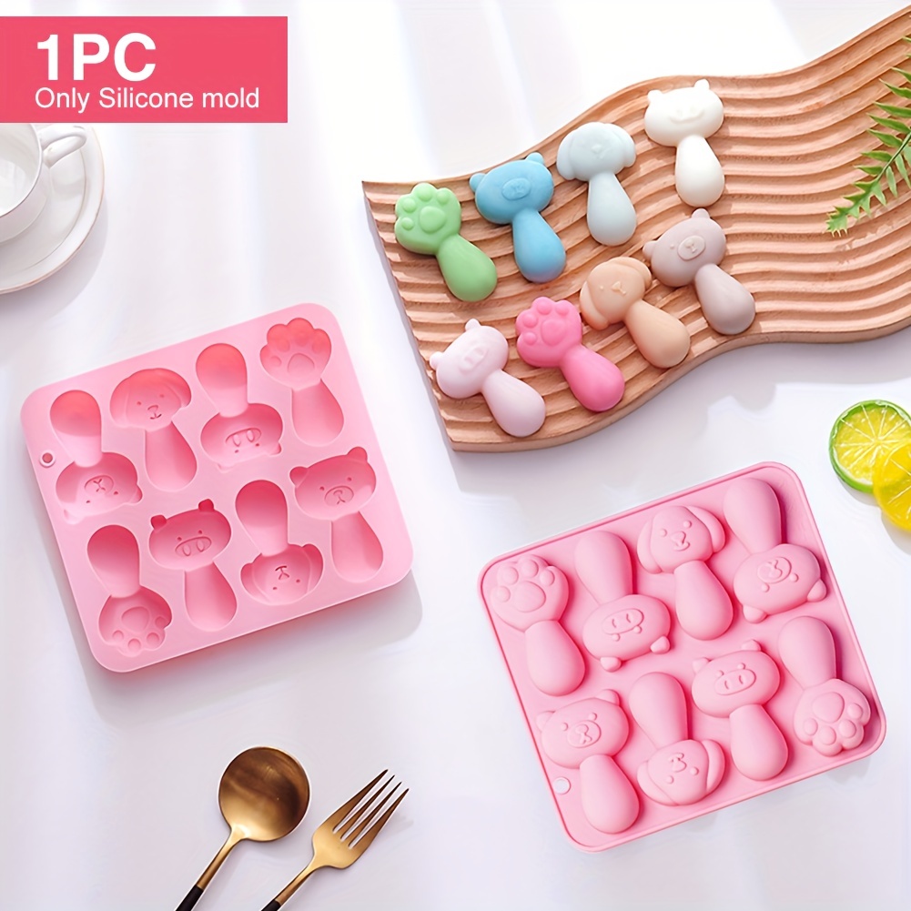 Gummy Molds Silicone Shapes 8PCS Non-stick Candy Gummy Bear Molds