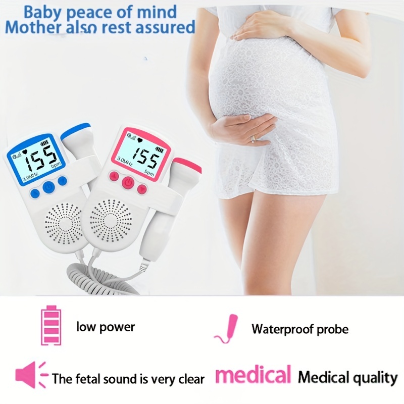 Medical Fetal Doppler Ultrasound Baby Heartbeat Vascular Pocket Prenatal  Detector Home Pregnant Heart Rate Monitor 3.0mhz