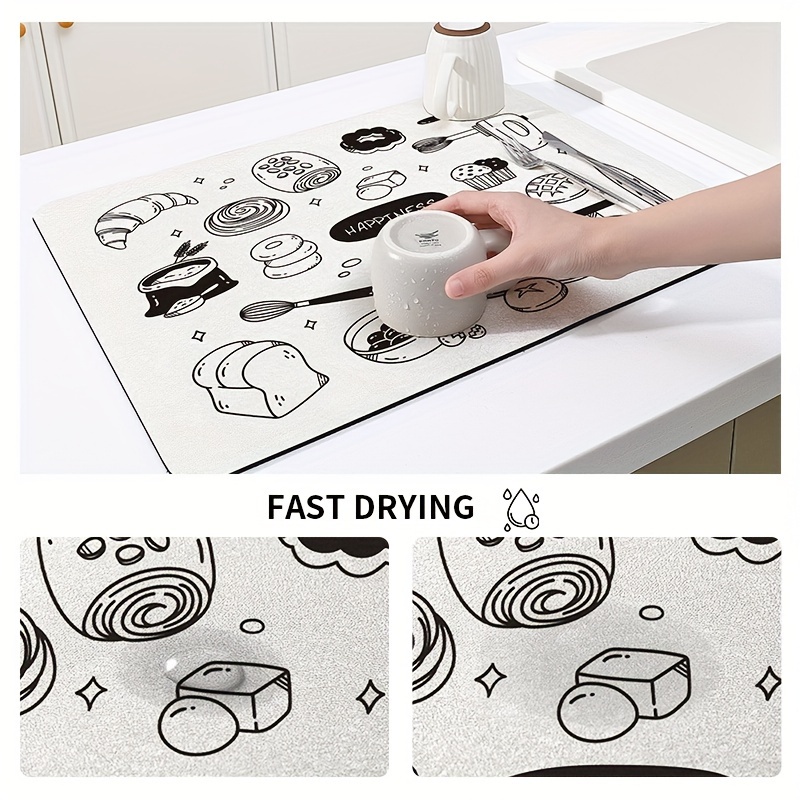 Lemon Shaped Dish Drying Mat, For Kitchen Counter, Kawaii Cartoon