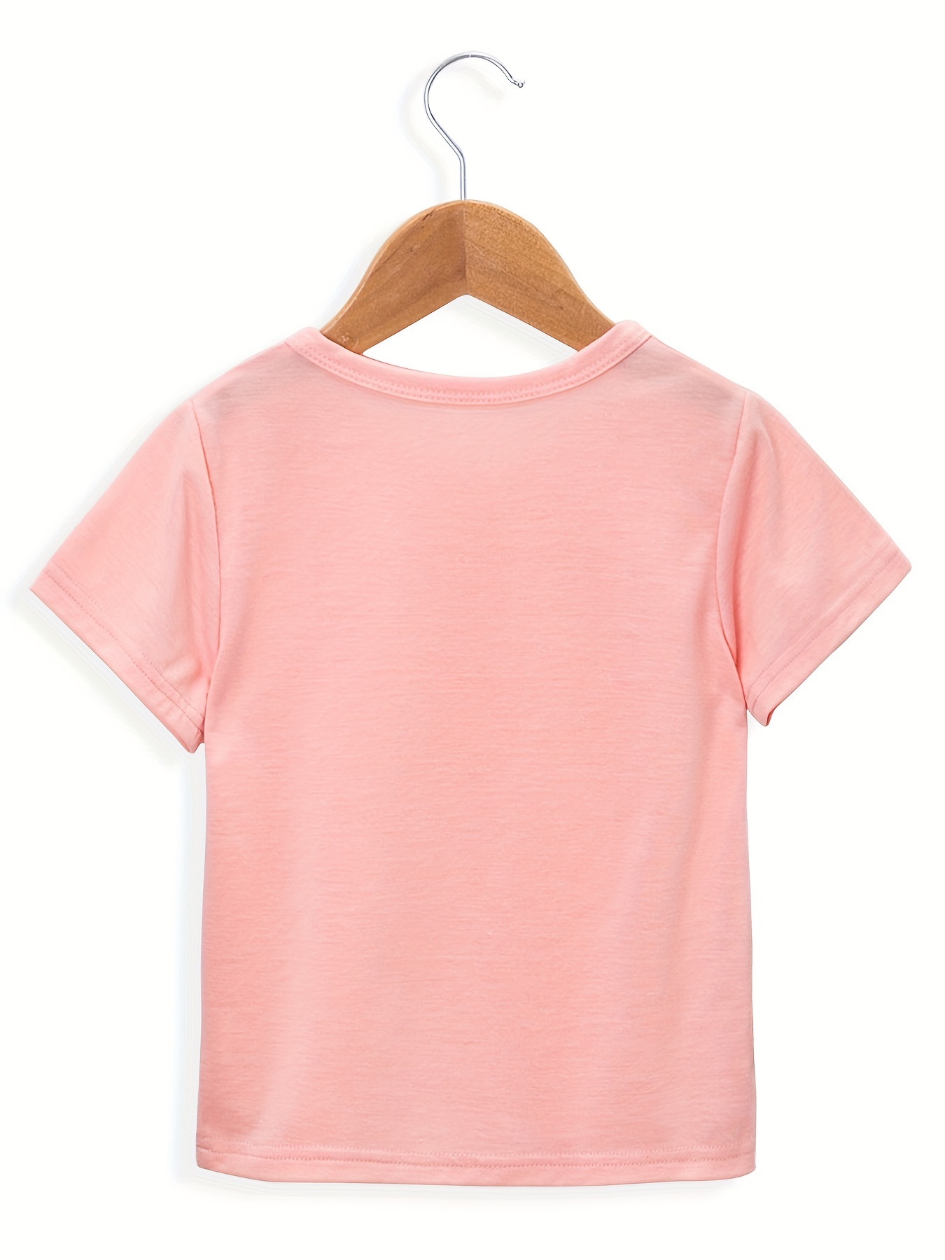 Light Pink Plain round Neck T-Shirts - Light Pink / S