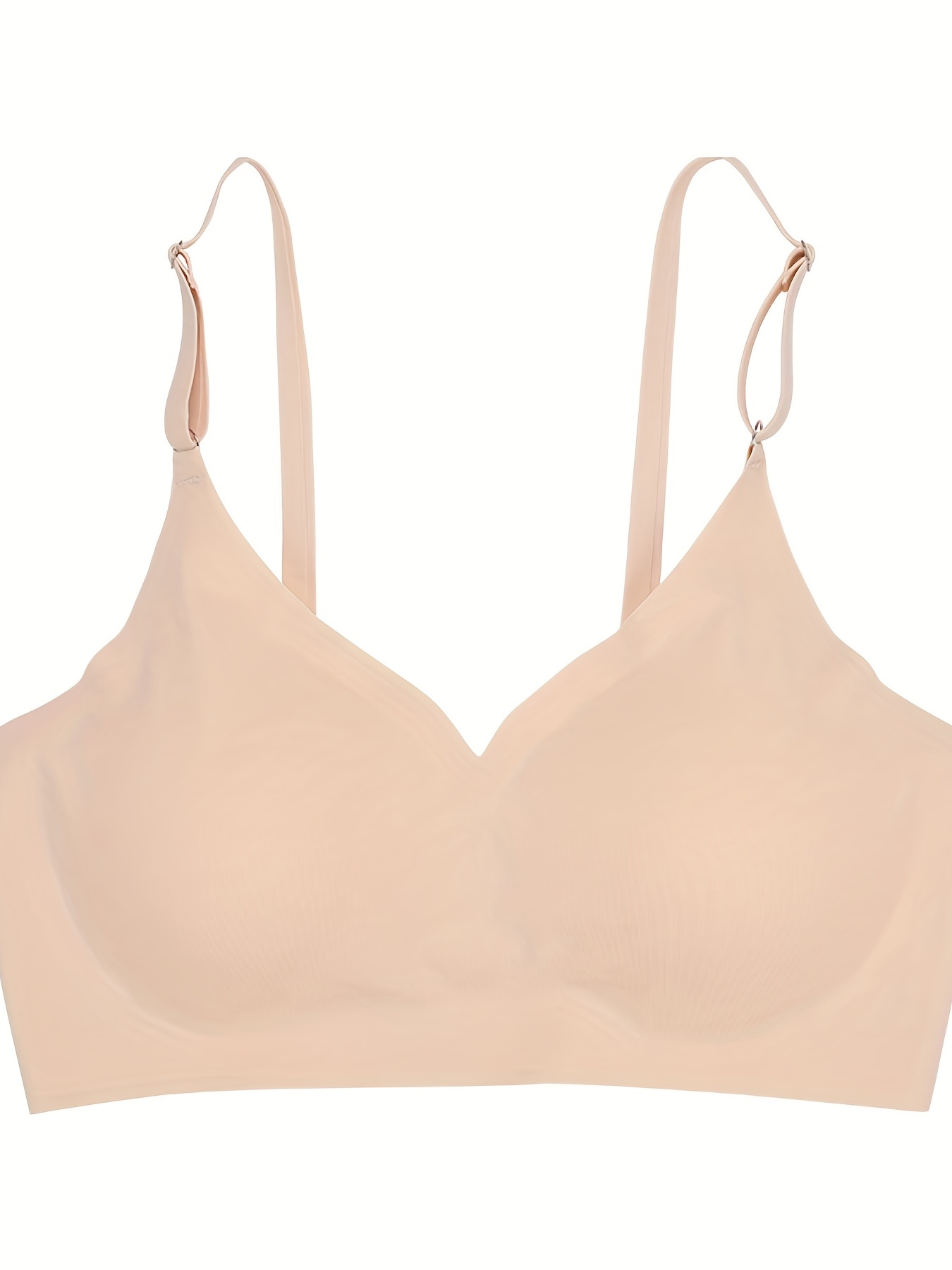 Seamless Wireless Bras Soft Comfy Solid Bra With Removable - Temu Japan