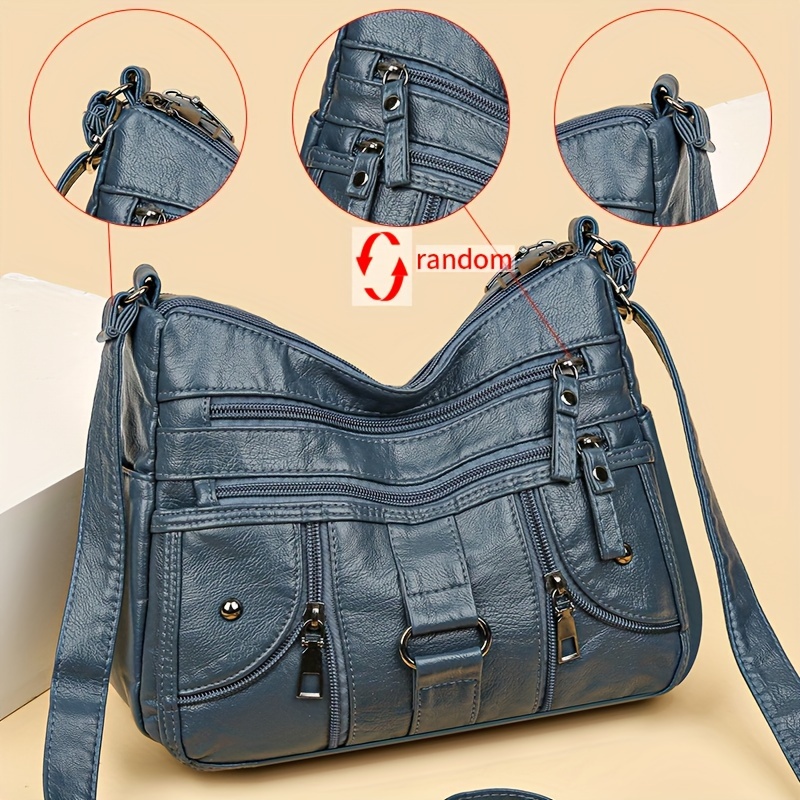 006 Large-capacity Soft Single-shoulder Crossbody Bag, Flower Pattern Random, Shoulder Strap Random, Slider Random