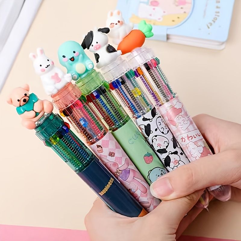 1pc Children's Cute Cartoon 10 Colors Ballpoint Pen Girl Boy Student Color  Hand Account Pen Painting Brush | Shop Now For Limited-time Deals | Temu