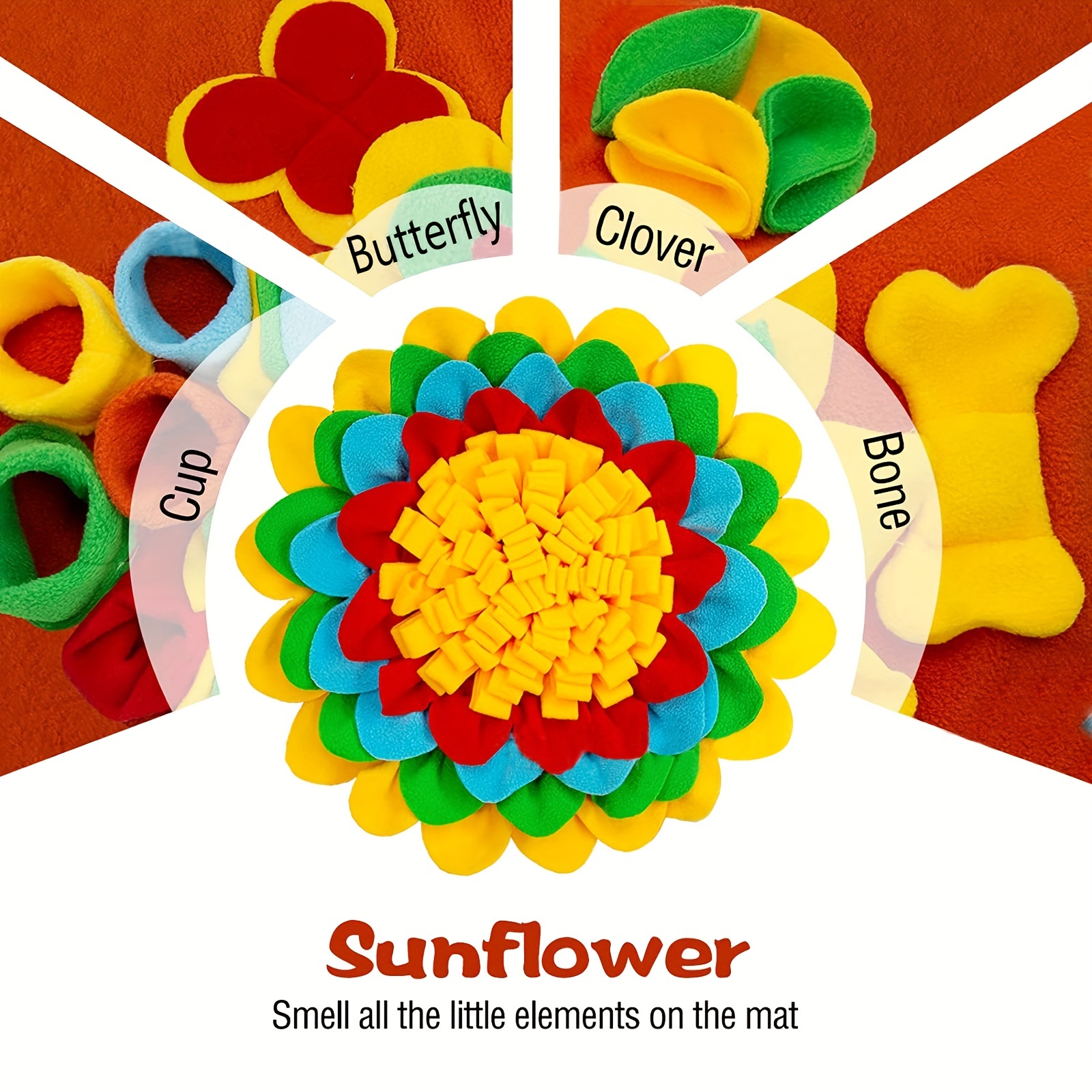 Interactive Sunflower Pet Snuffle Mat Slow Feeder Dog Puzzle - Temu