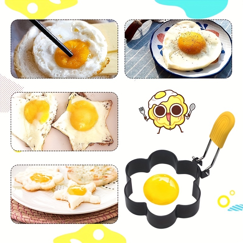 2/4pcs, Egg Mold, Egg Ring Molds, Fried Egg Mold, DIY Fried Egg Mold,  Creative Egg Mold, Kawaii Egg Mold, Egg Ring Molds For Cooking, Metal Ring  Mold