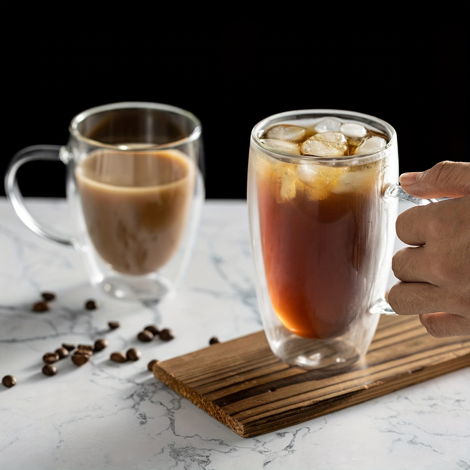Reusable Double Wall Insulated Clear Glass Coffee Tea Mug with Handle  Espresso Mugs Latte Mug Glass Cappuccino Cups - China Coffee Glasses and  Espresso Glasses price