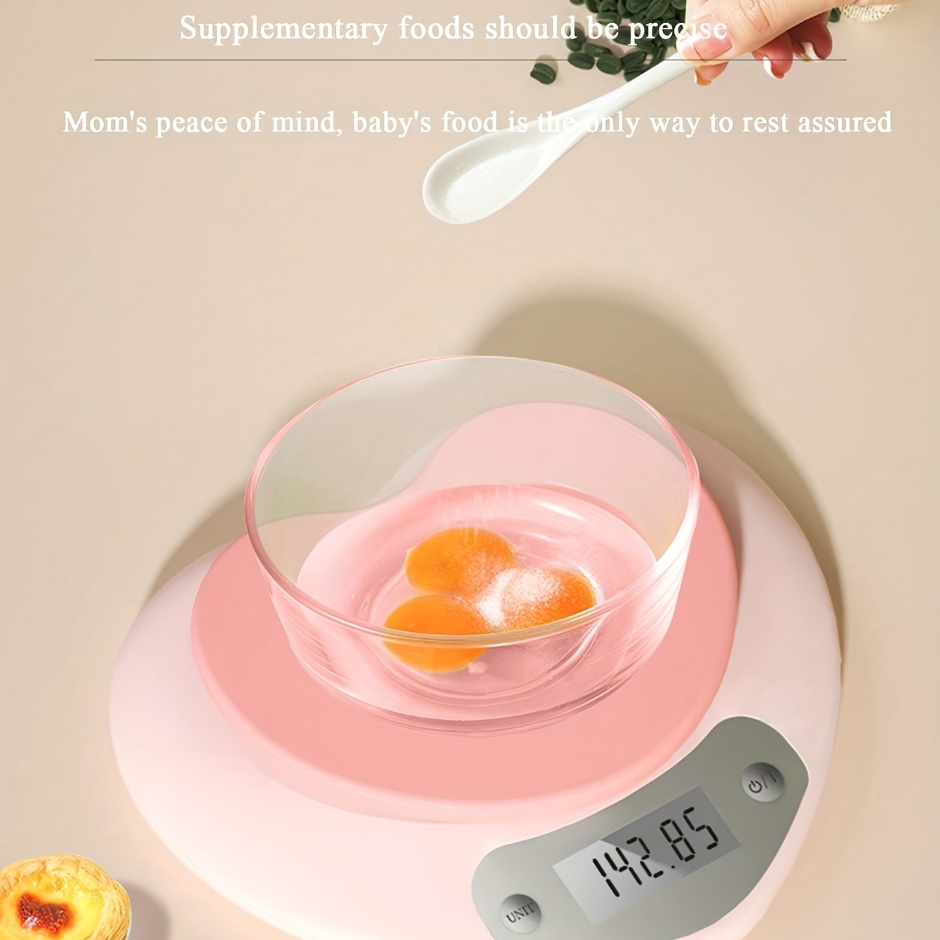 1pc Heart Shaped Kitchen Baking Scale Electronic Food Scale, Pink