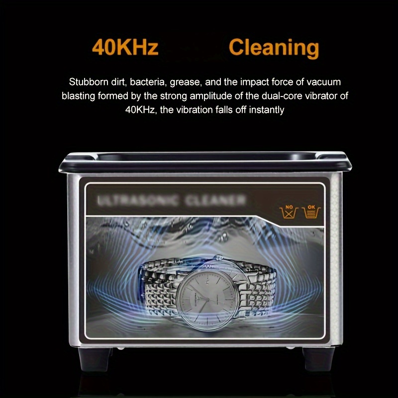 High Frequency Vibration Cleaner, High Frequency Vibration Jewelry Cleaner,  20.29oz Jewelry Cleaner Machine ABS Plastic & 304 Stainless Steel Cleaner