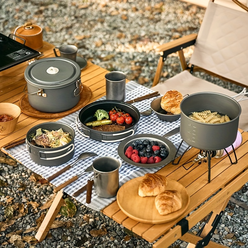Nobana Outdoor Stainless Steel Pot Set Camping Family Pot - Temu