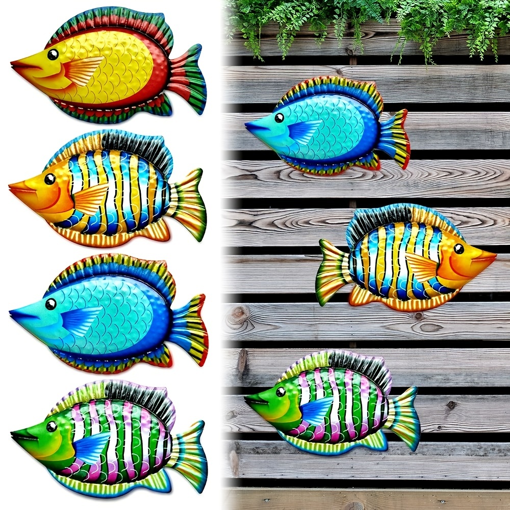 Add A Splash Color Home Metal Fish Wall Decor! - Temu