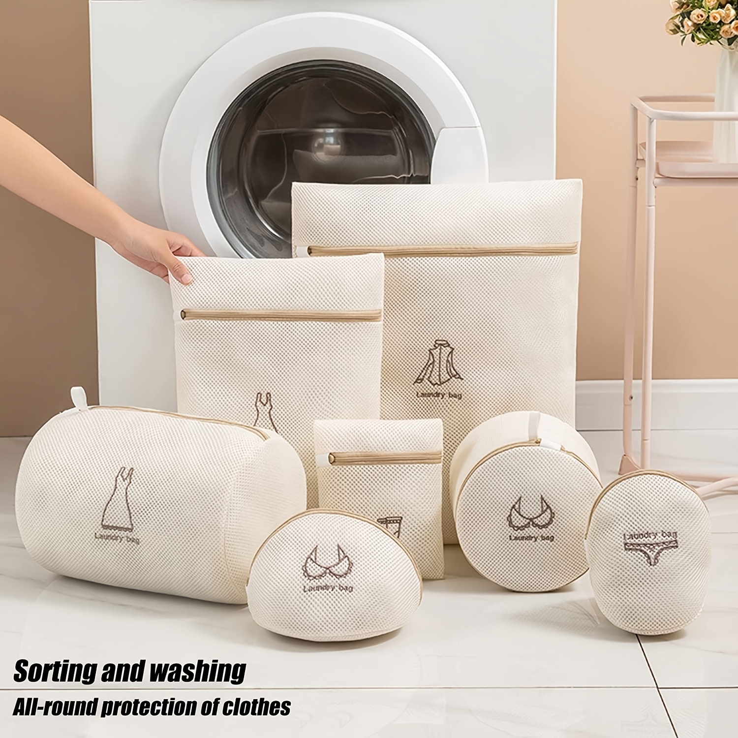 7pcs Mesh Laundry Bags Reusable Durable Washing Machine Bag for