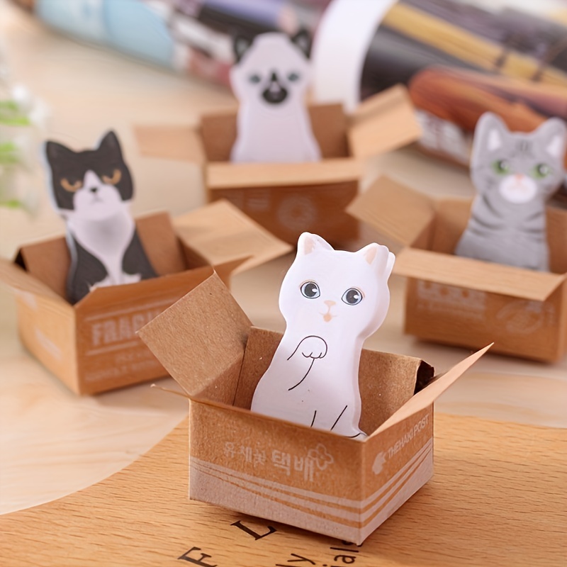 50 folhas de papel de desenho fofo gato nota, desenho simples gato bloco de  notas coreano planejador de mensagem criativa adesivo escola escritório  produtos de papelaria