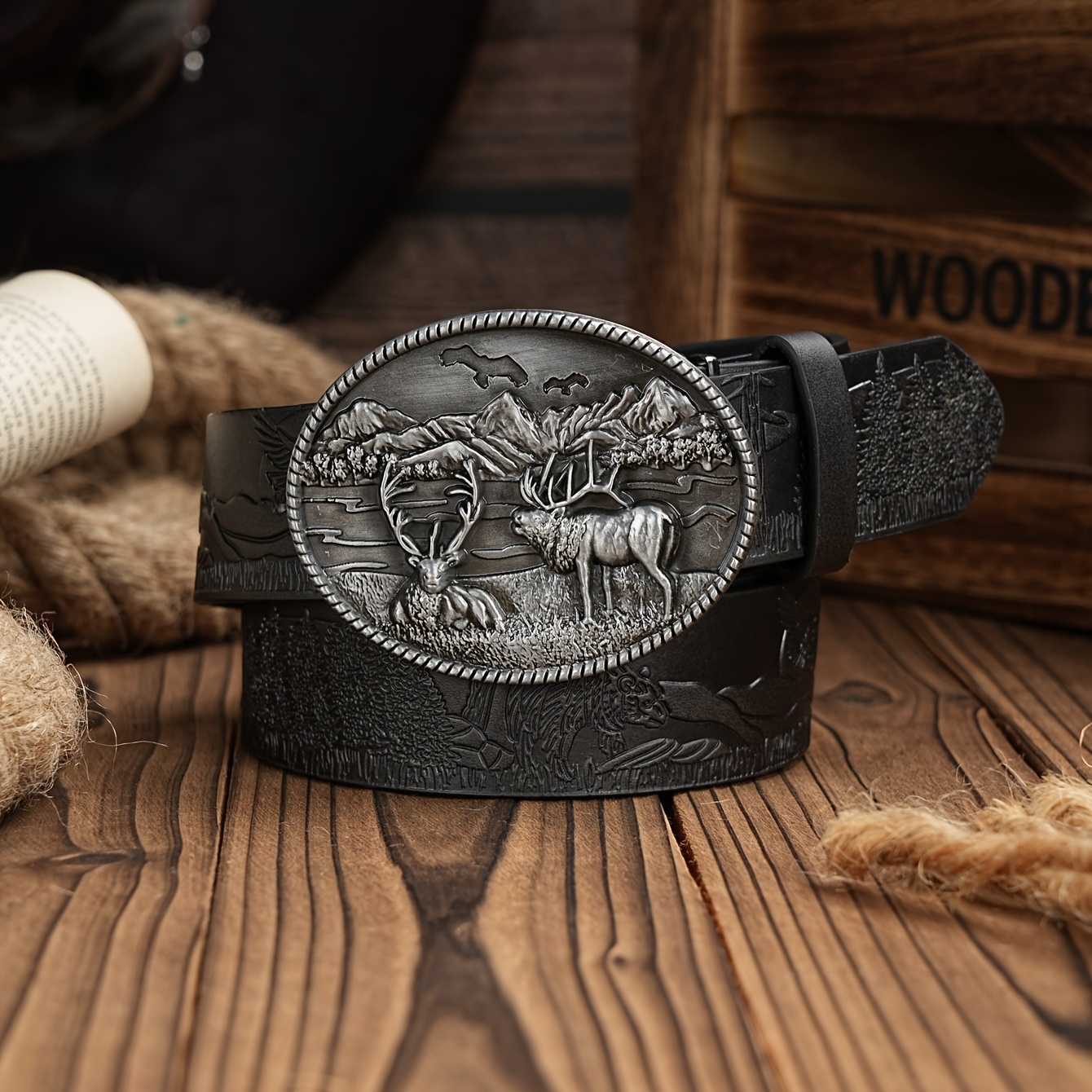 Men's Western PU Leather Belt