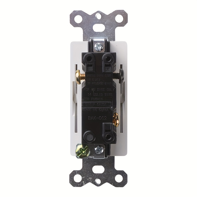 BESTTEN - Interruptor de pared de un solo polo con placa de pared, 15 A,  120/277 V, interruptor de paleta basculante de encendido/apagado  decorativo