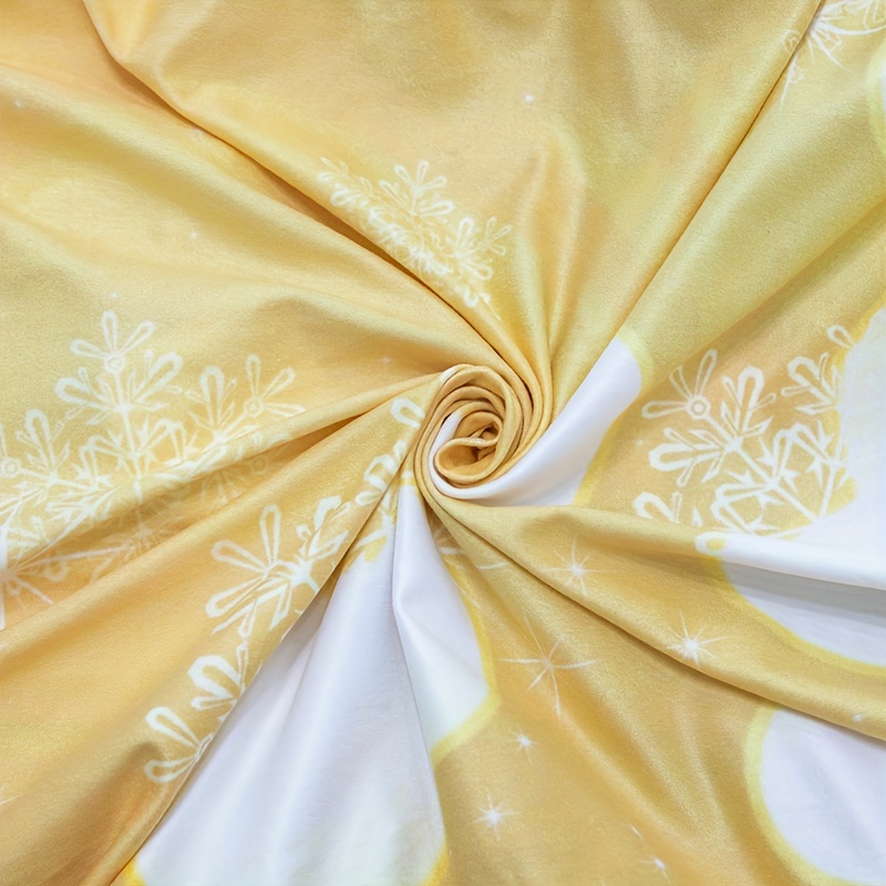 6pcs Christmas Yellow Bell Chair Slipcover Protector for Dining Room