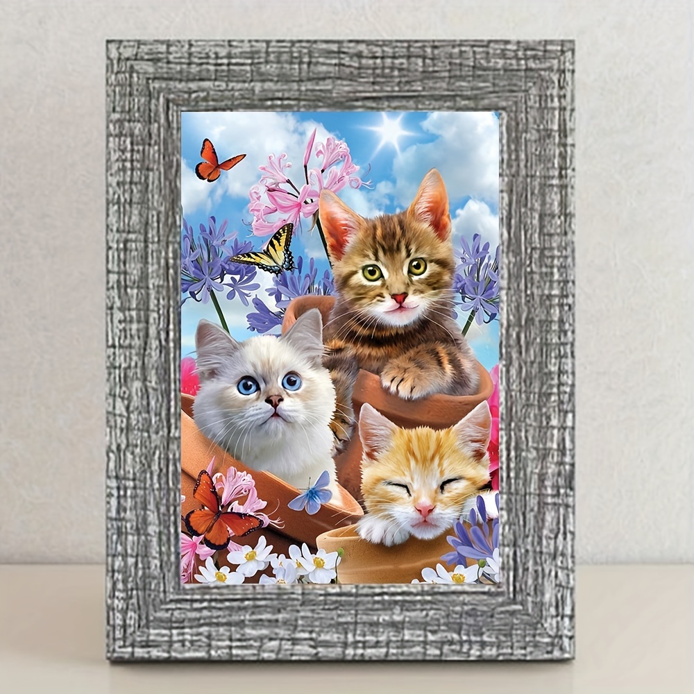 Glitter Crystal Cat Acrylic Diamond Painting Kit Diy - Temu