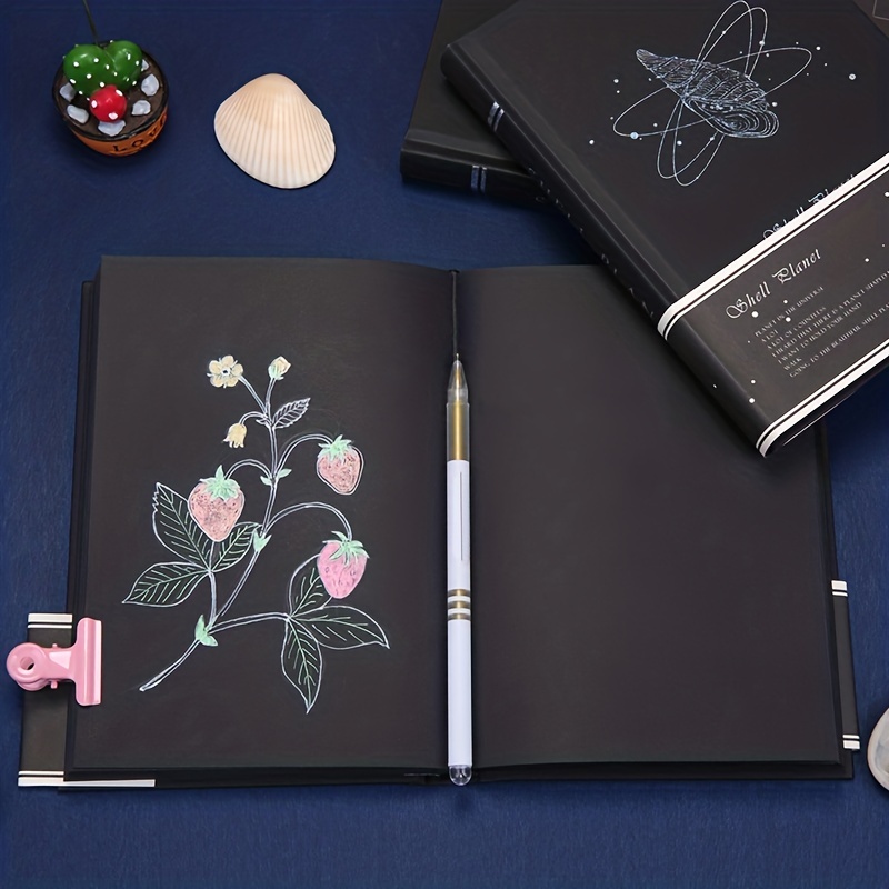 Creative Black Paper Magnetic Buckle Notebook Perfect For - Temu