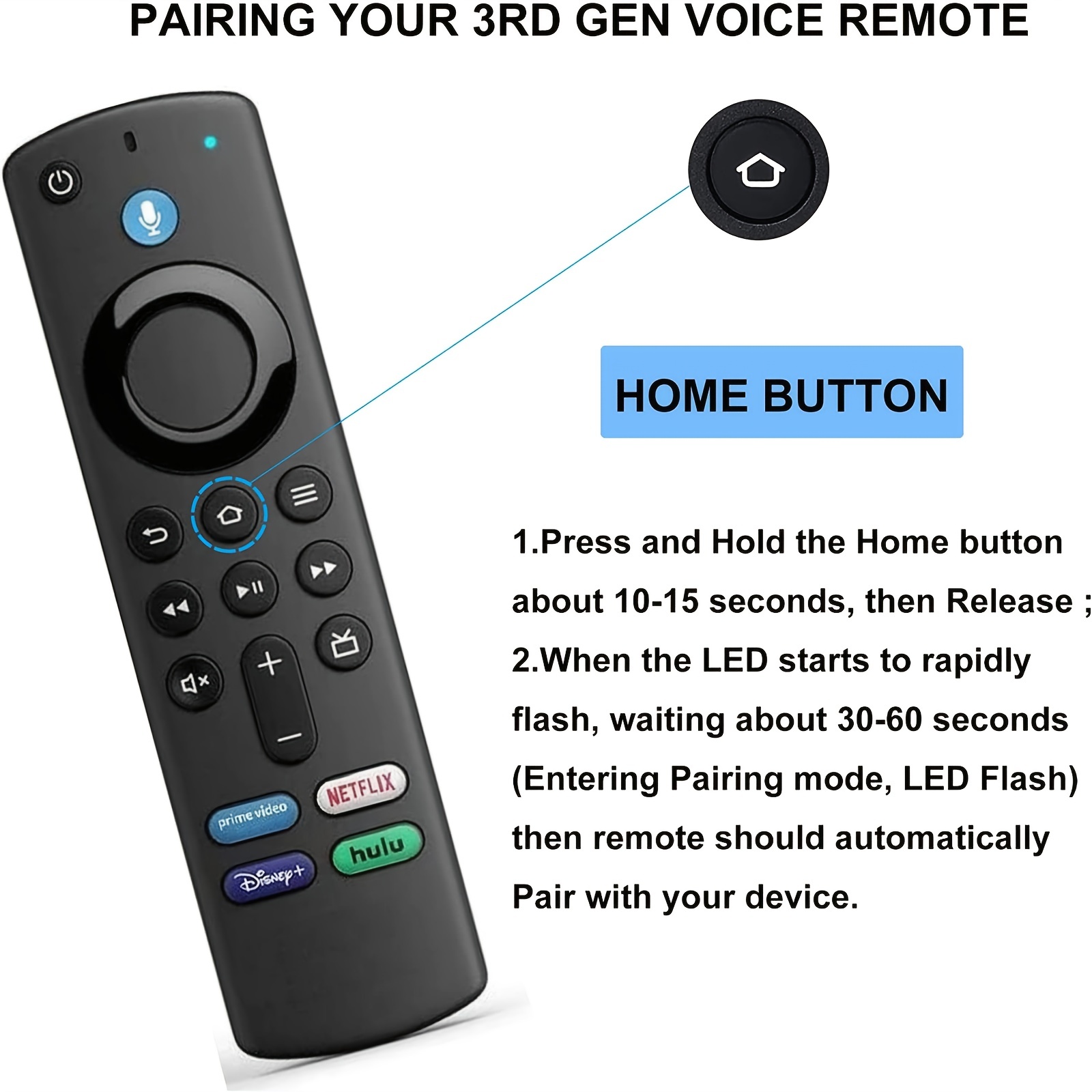 Universal Replacement for Samsung-Smart-TV-Remote, New Upgrade Infrared for  Samsung Remote Control, with Netflix,Prime Video,Hulu Buttons