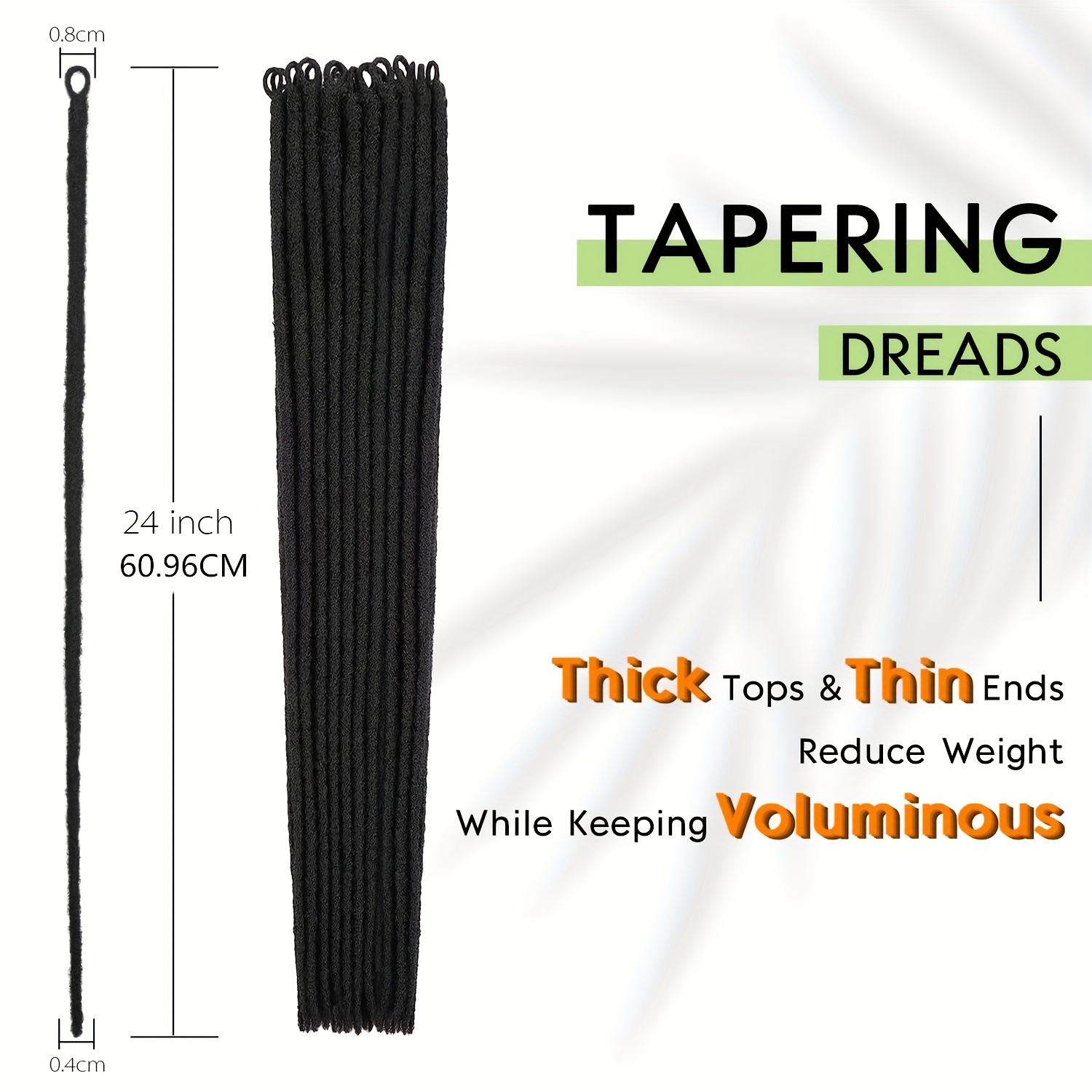 20 Inch Pre Looped Dreadlock Extensions Tapering Synthetic Dreads
