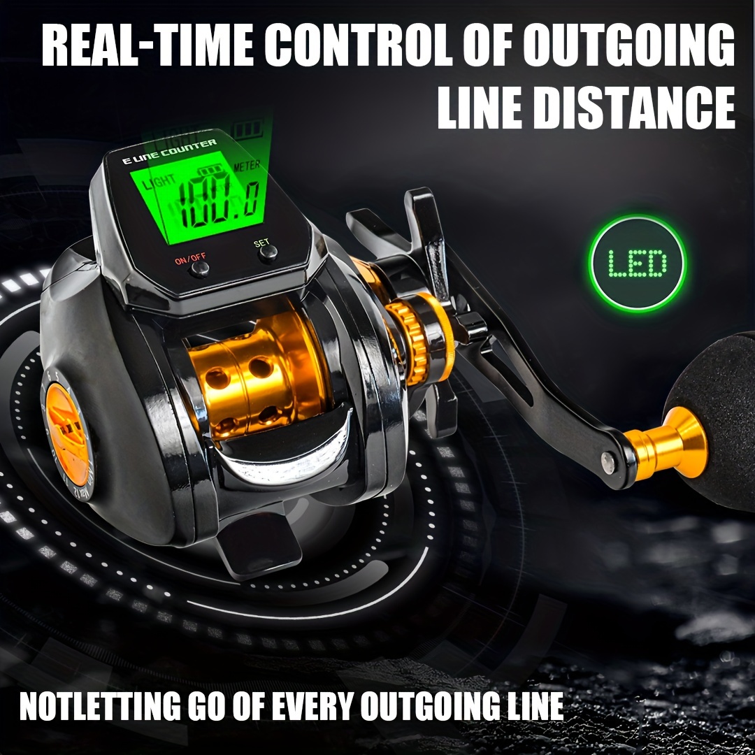 Digital Fishing Baitcasting Reel with Line Counter